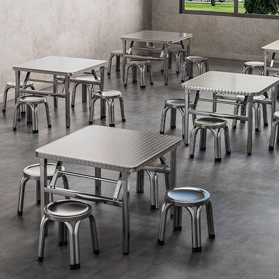 304特厚锈不钢折叠方38239形商用家用出租桌房正学校工地方便易收