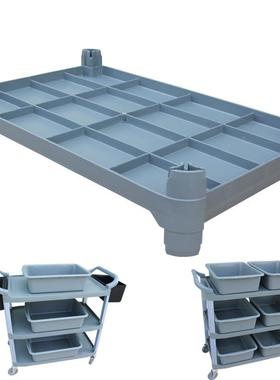 酒店层三料手推餐车推34761车餐塑盘具餐厅饭店收送碗车收餐车层