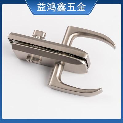 玻璃LNM锁隔断铝配件办锁公室防盗单开全平口玻璃门铝合金执手横