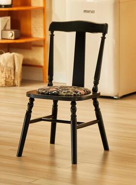 式餐椅实木软21054靠背椅法式复单人椅子休闲椅包设计师中美古古