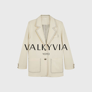 悠悠奢品 高定设计感撞色明线西装 外套3009951 Valkyvia