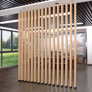 木纹铝合金方通隔断立柱免方管屏风隔玄关立格栅客断厅入户柱打孔