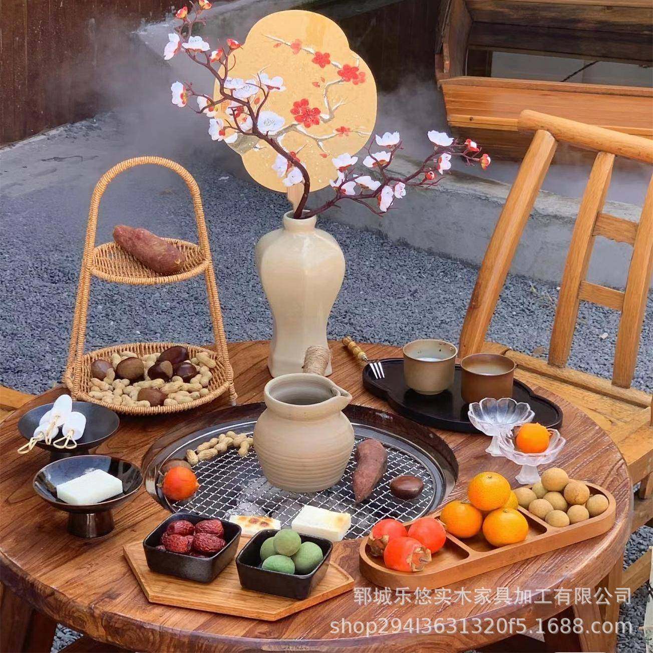 老榆围煮茶桌室内FXW木中式家用冬日子烤火桌炉套装庭院炉烧烤桌,电子元器件市场,其它元器件,淘宝优惠券,粉丝福利购,淘宝优惠卷