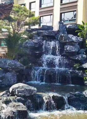 黑山石景流水石枯山水景黑山石观石坪点缀石园造工程河道林驳岸草