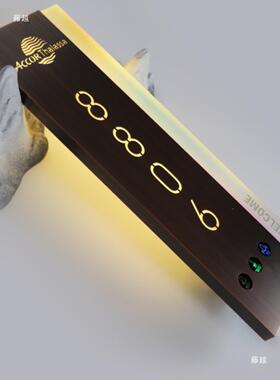 门酒店牌177带铃不锈钢房间宾馆摸触发光LED门牌电门子号码