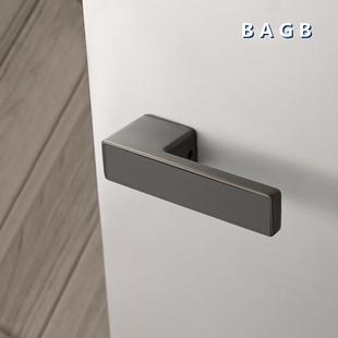 BGB木简门把手生态室门锁内门887锁磁吸卧A室静音意式 极简黑色锁