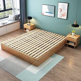 人日式无床头榻榻米床实木1102米8家用主童卧双人床米1米5单踏踏