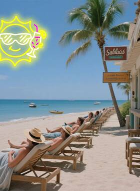 夏日度假太阳卧拿饮YRB料霓虹灯民宿室装风饰节日灯派对氛围挂灯