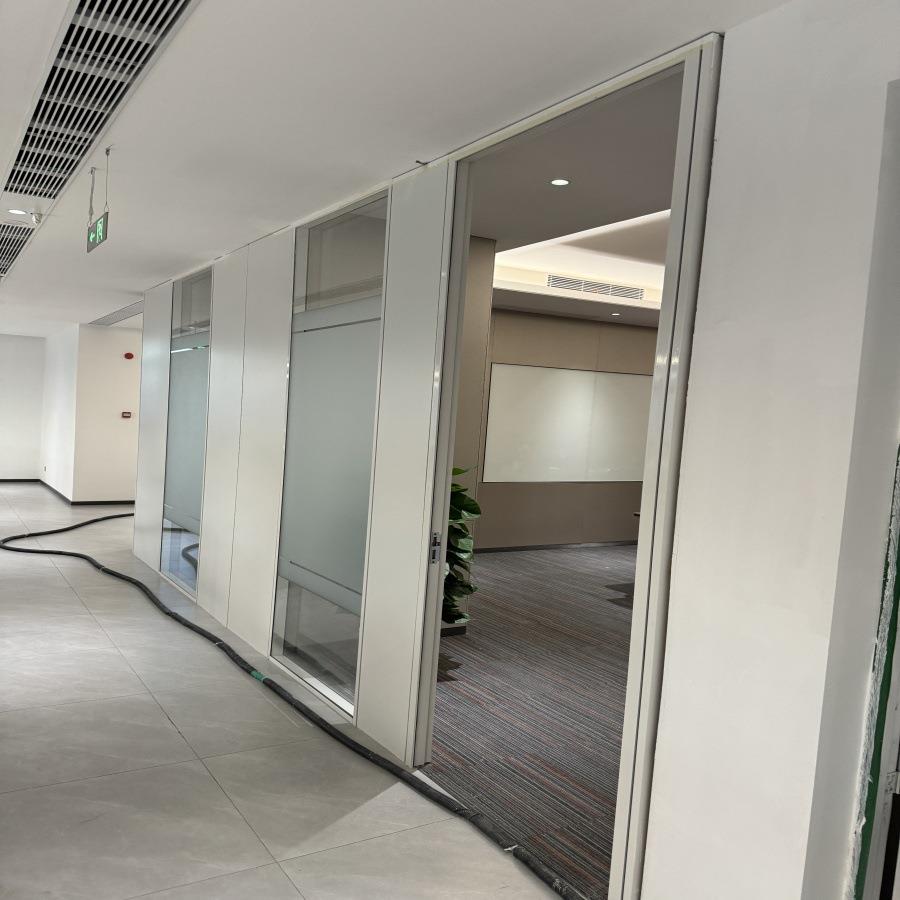 办公室钢化玻璃隔断双隔玻墙窗单玻铝隔断型材磁控百墙叶92596窗
