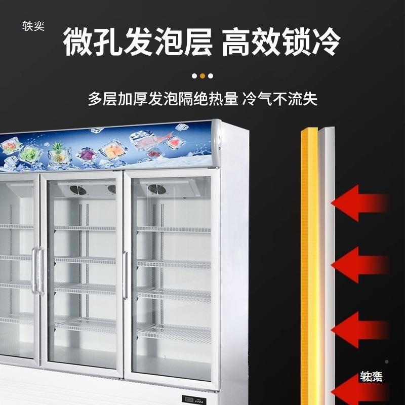 商用冷玻璃门冰柜箱带锁单门保示鲜藏柜饮料家用展柜317冰吧酒吧