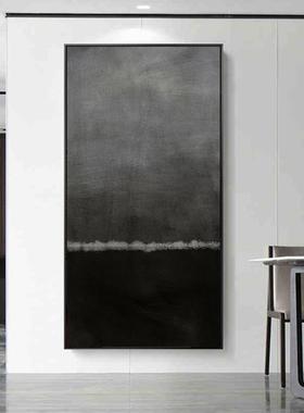 雾意式抽QX202103象玄关装饰画大气竖版过道简走廊极壁画简约痕客