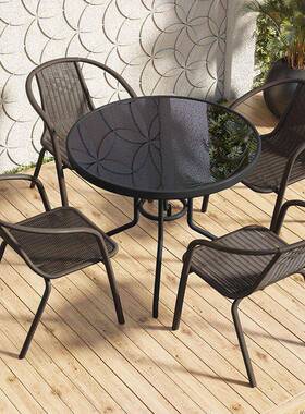 户外桌椅台露天椅桌套件小阳花园现代铁艺IZZ椅小茶几桌室外庭院