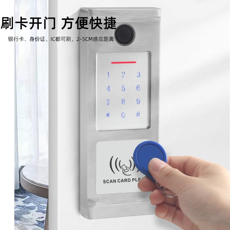 刷卡电子门禁系统套锁装电门磁锁玻璃磁力双门密码锁门【接线款机