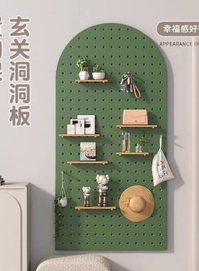 三梦纳入户玄板关洞洞置物架挂tb-72256墙隔板墙面收架木质挂拱板