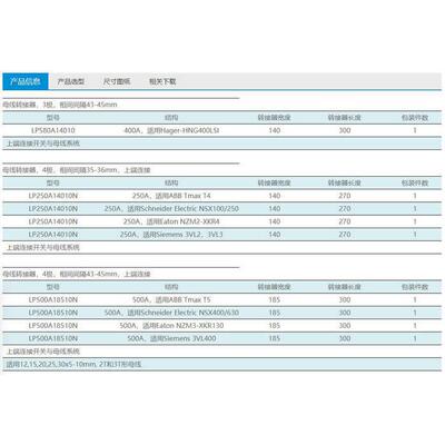 上海LP400A14雷普母线转1接器P40AL1400LP630A014010