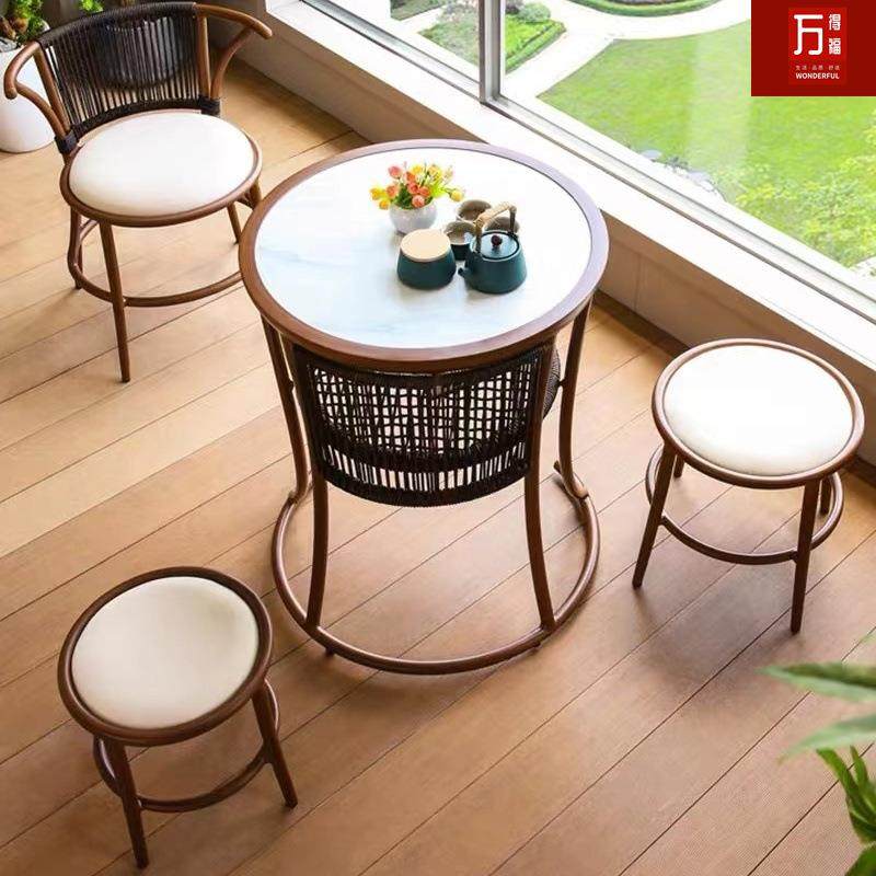 户外小室内茶桌三藤椅阳型台茶桌椅组合小茶几件套休闲A-093椅子