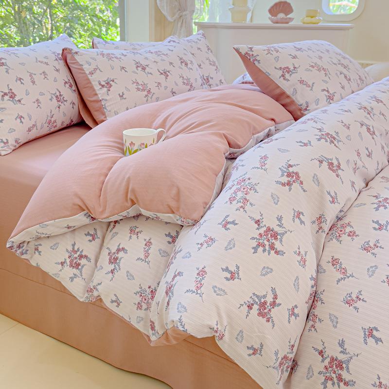 a类母被床婴级四件套全棉床单宿套384裸睡水洗棉学生舍三件套笠