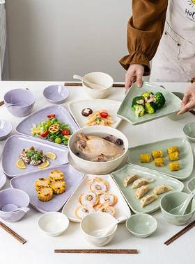 简约奶油风拼盘具套装组家用创意餐过58887年聚盘会陶瓷拼合盘海