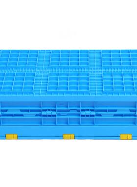 蓝色带盖折0叠收纳-盒60174570塑料折叠箱转收纳箱塑料折叠周箱