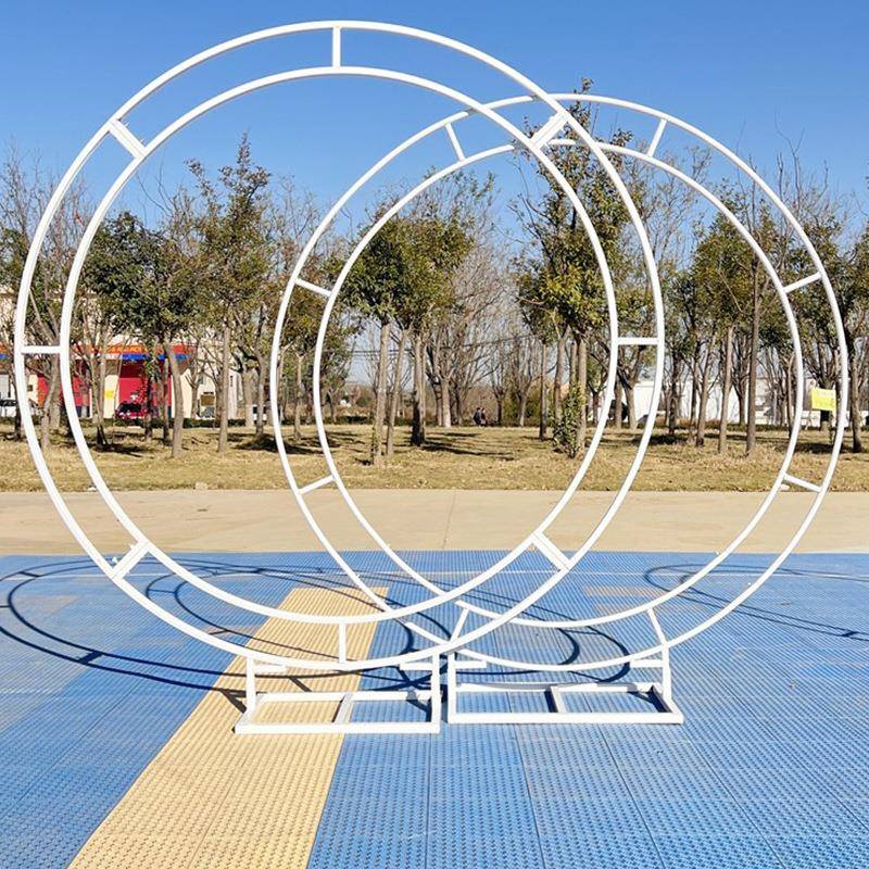 新TDX款婚庆道铁双杆圆环户拱门桁架艺气球支架外草具坪婚礼圆形