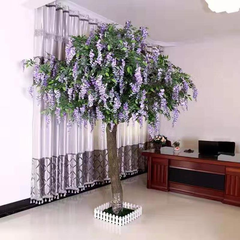 树仿真藤花.假紫紫35藤树橱窗装饰假藤紫树