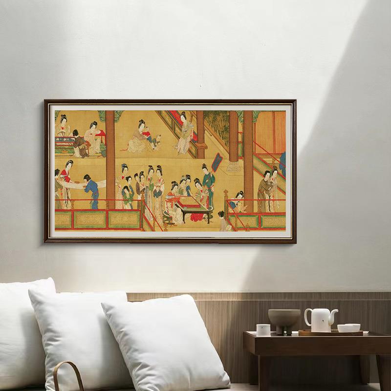 仇英客工笔画新中式复古装饰西洋风画小众厅餐261厅房挂画宫廷壁