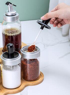 高硼硅玻璃lfy1103调罐调盒防潮套家料用厨房勺盖一体调料罐调味