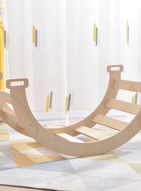 现货儿童幼攀爬摇篮儿园学生活动木质具玩Z1025家居实木摇儿童攀