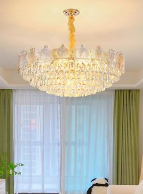 水大晶后吊灯法式28005客厅灯主灯现代简约餐厅厅创意贝壳叶网扇