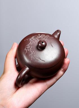 兴3755紫壶砂壶纯手工茶具原矿紫砂碗家藏石红c110c宜茗茶手工制