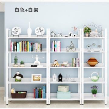 客厅钢收木书架落地置物架多85542层书柜橱合纳架组储物货架展书