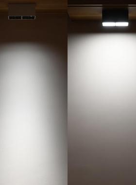 迷你小灯黑明装吸顶式超方形斗胆薄白色阳WND台免开孔L筒ED双头