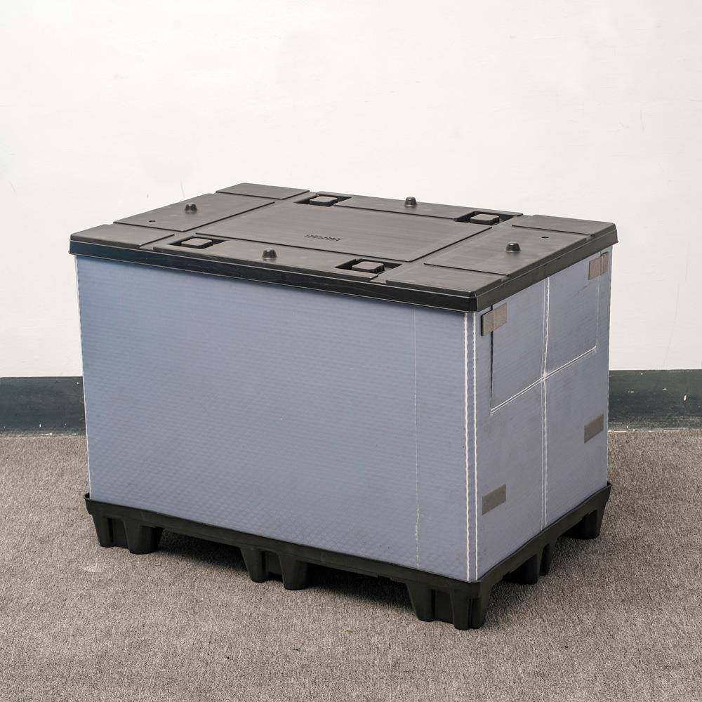 博轩120装8吹ZPR塑围板箱可折叠板塑料蜂窝围板箱色绿可循环包箱