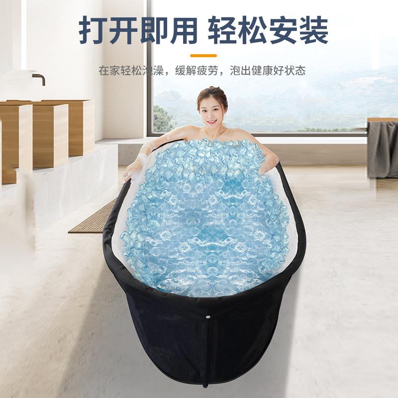 家用浴桶成人p泡347vc可折叠家庭使用全身厚加款免充气可坐新澡盆