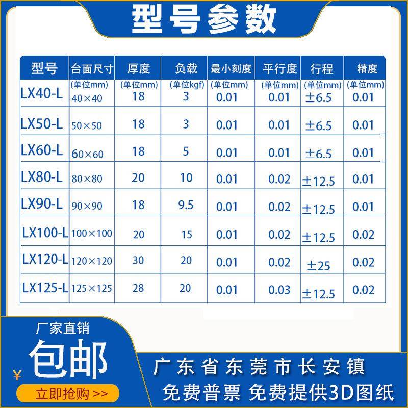 X轴移滑台LX4-R6LX40LX00-L80-C9/0/100120手动精密微调一维单轴图片