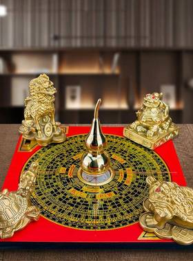 聚盆摆件聚财阵聚财阵聚装饰罗盘件金蟾貔貅麒麟八方财家用客宝厅