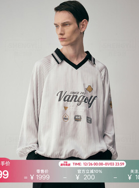 VANGOLF Acebis Satin Strife 高尔夫POLO衫男款长袖V领运动休闲