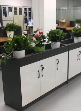 办公室隔柜断柜槽隔断柜矮柜边柜资料矮柜储花物落地柜靠QKA墙柜