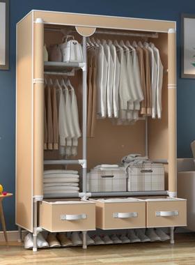 简易布柜家房用卧室生出租用单人小HCW号衣宿舍全钢架学加粗加厚