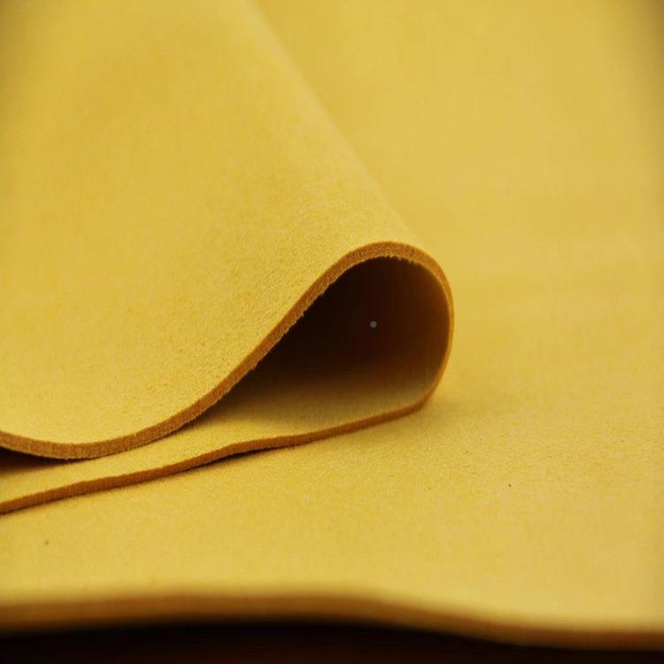 绒面超1.4mm现货水洗不掉可色麂固色皮MPI绒流纤苏双面绒商标革皮