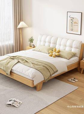 实木双床1.5米松木房人床经济型现代简约18米出租用简易1.GPCm单