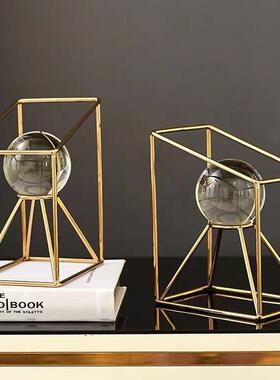 欧式简约透明水轻晶书档创意艺术摆件办球公室奢装VMK饰品
