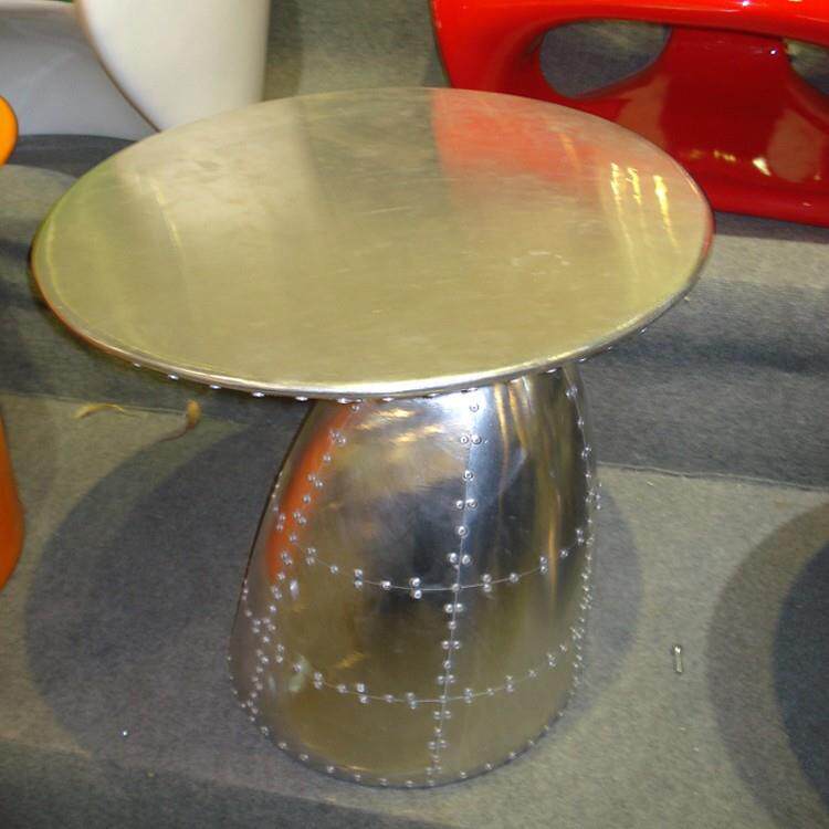 欧式金f属铝lo风格铝皮蘑菇茶几创意小户型个性复茶几古t洽谈皮边