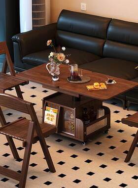 升降茶折叠移动推车实茶台茶几桌户型客厅多功能沙小发餐桌MWQ两