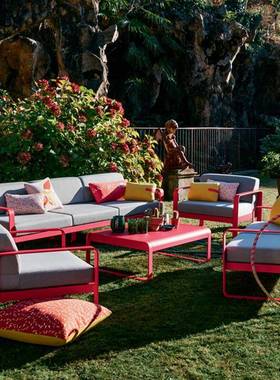 户外庭藤天编沙发露花园阳光室HKQ外防晒防水家具房铝院合金休闲