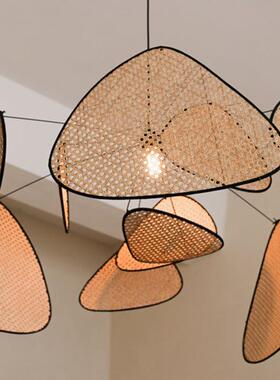 现简约新中式客卧代室厅餐厅茶室吧台创个性意78043日式田园藤艺