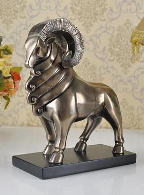 柜树脂铸铜山羊工艺品摆件羊年吉祥家摆居装饰产TKD812品件摆电视