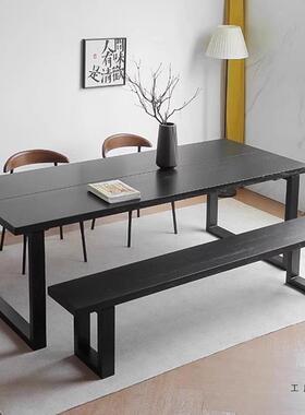 北蜡木碳NYJ化木板黑色桌橡板红木实木原木台面面板餐桌大定板制