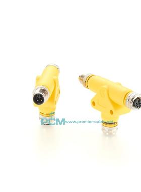 IP67器KLMS编码M1连2HYT型456T芯1BCP公头2母头直插分路电源接器