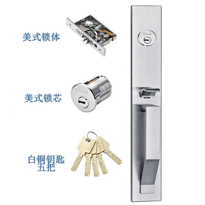 豪华别8718墅大门不锈钢门锁锁家用用型通SUS304锁对开门防盗门拉